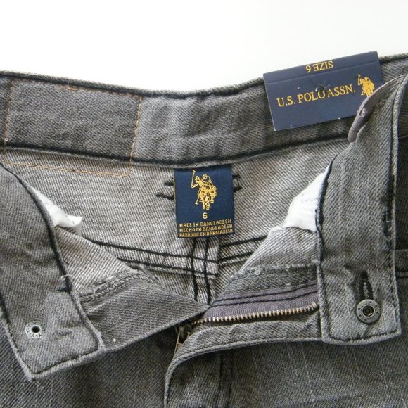 US Polo Assn Jeans Grey Denim Girls Size 6 Logo - Picture 7 of 8